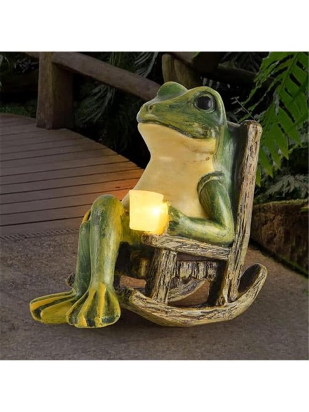 Miniature Frog Garden Statue Mom Dad Gifts Home Decorations Fairy Garden Lights